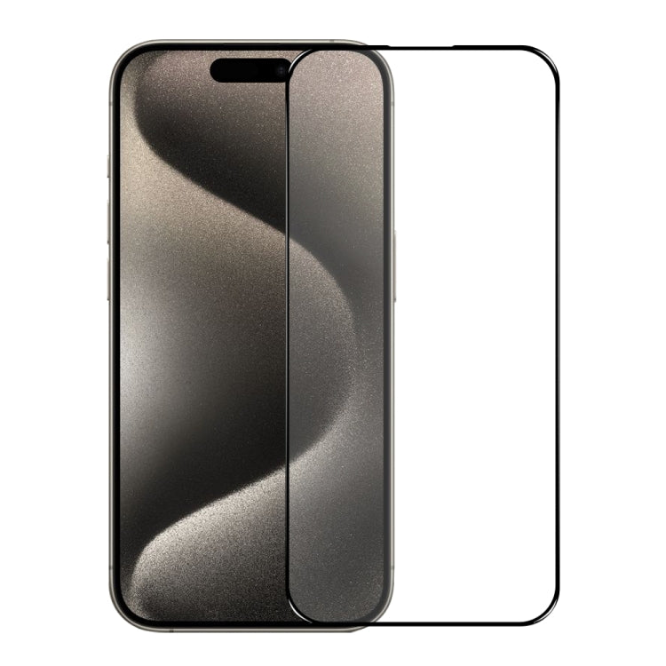 For iPhone 15 Pro Max NORTHJO A++ Screen Protector Full Glue Silk Printing Tempered Glass Film(Black)