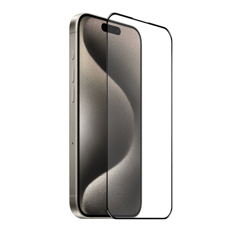 For iPhone 15 Pro Max NORTHJO A++ Screen Protector Full Glue Silk Printing Tempered Glass Film(Black)