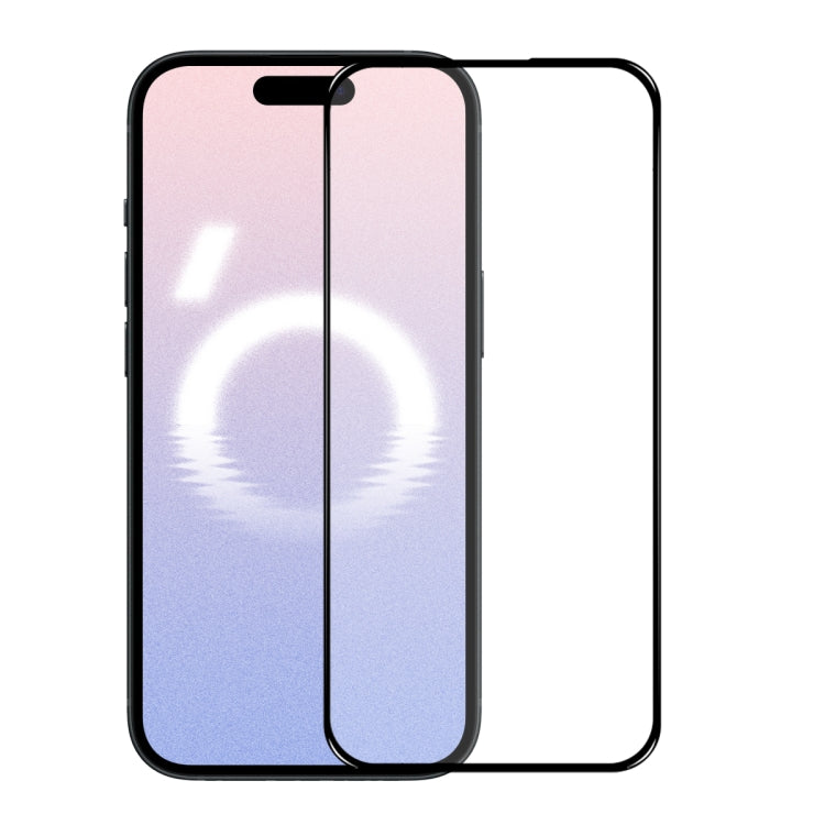 For iPhone 16 Plus NORTHJO A++ Screen Protector Full Glue Silk Printing Tempered Glass Film(Black)