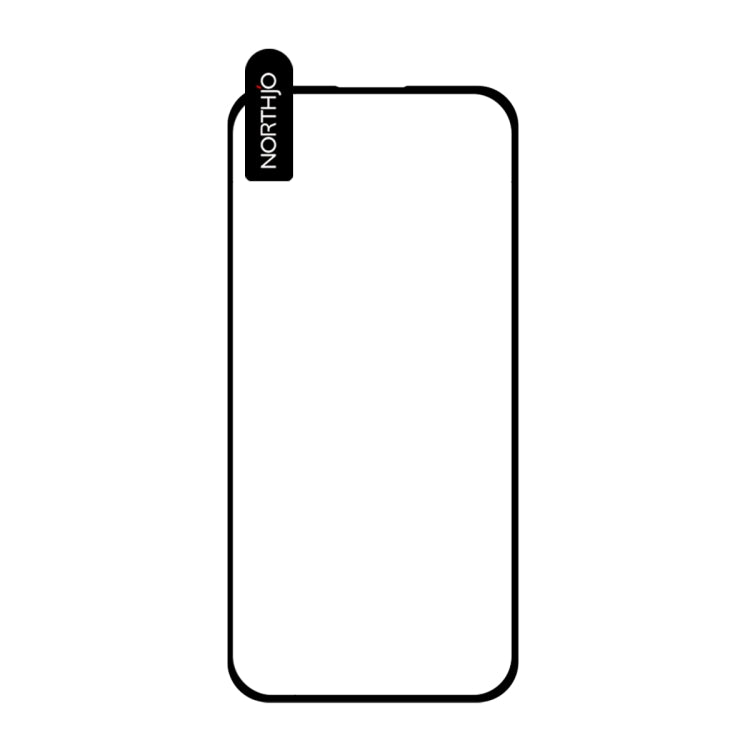 For iPhone 16 Plus NORTHJO A++ Screen Protector Full Glue Silk Printing Tempered Glass Film(Black)