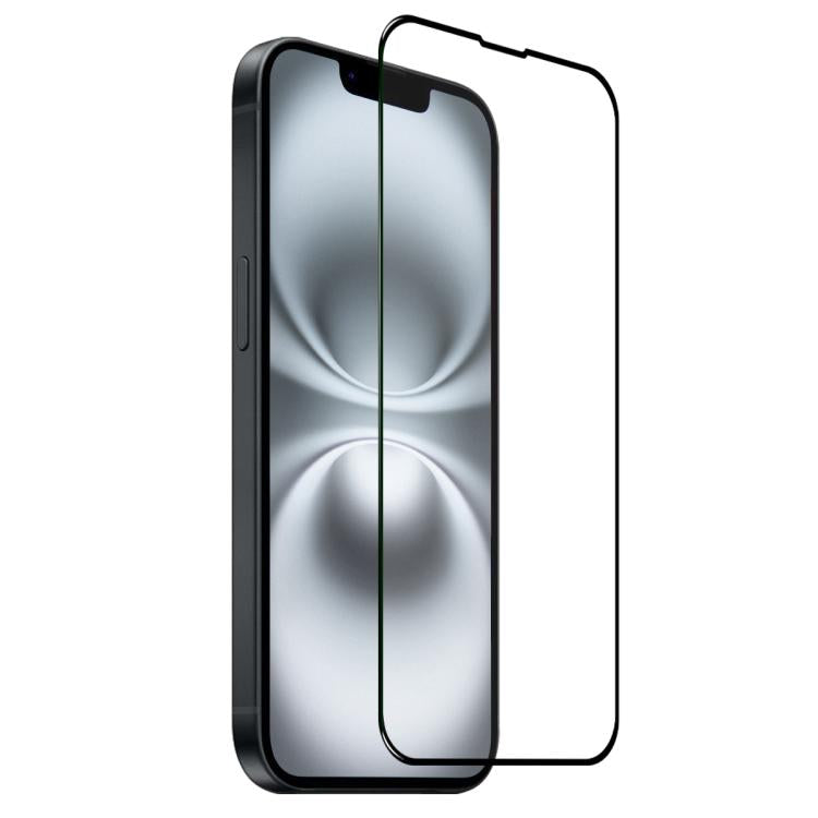 For iPhone 16e NORTHJO A++ Screen Protector Full Glue Silk Printing Tempered Glass Film(Black)
