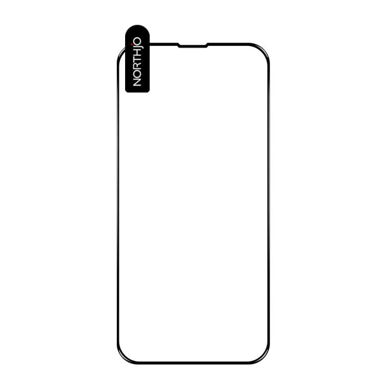 For iPhone 16e NORTHJO A++ Screen Protector Full Glue Silk Printing Tempered Glass Film(Black)