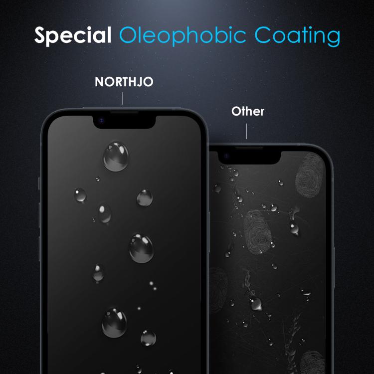 For iPhone 16e NORTHJO A++ Screen Protector Full Glue Silk Printing Tempered Glass Film(Black)