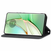 For Motorola Edge 2024 Retro Skin Feel Magnetic Flip Leather Phone Case(Black)