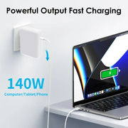 PD3.1 140W USB-C PD Laptop Power Adapter + 2m 5A USB-C to USB-C Data Cable AU Plug