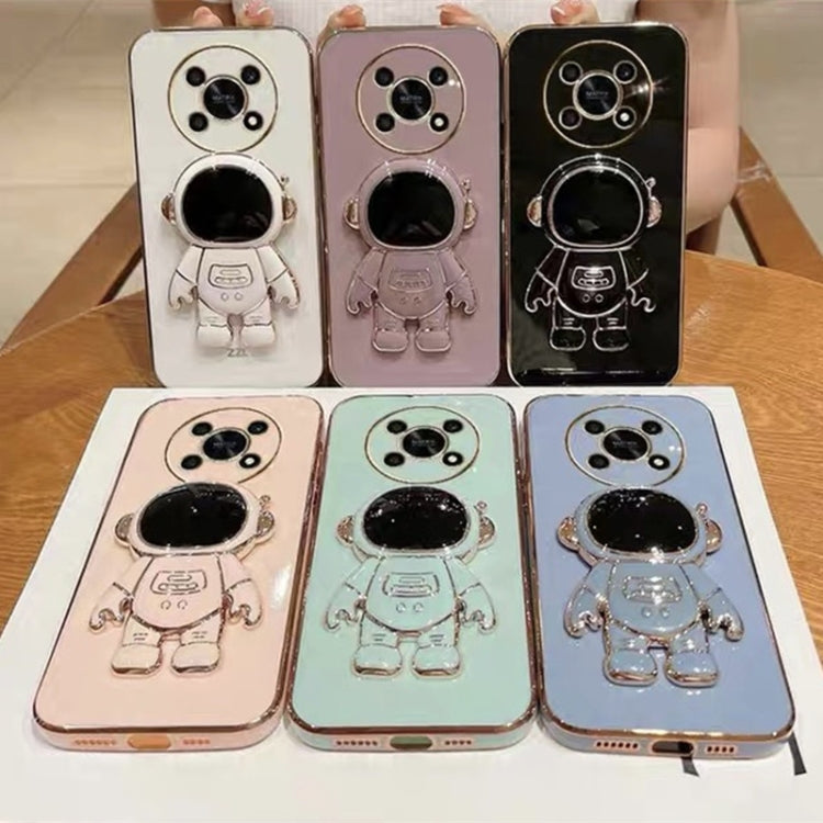 For Huawei Mate 50 Pro Electroplating Astronaut Holder Phone Case(White)