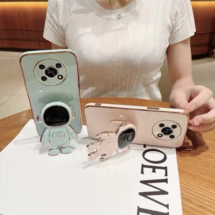 For Huawei Mate 50 Pro Electroplating Astronaut Holder Phone Case(White)