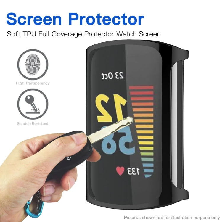 For Fitbit Charge 6 / 5 TPU Shell + Film Integrated Watch Protective Case(Transparent)