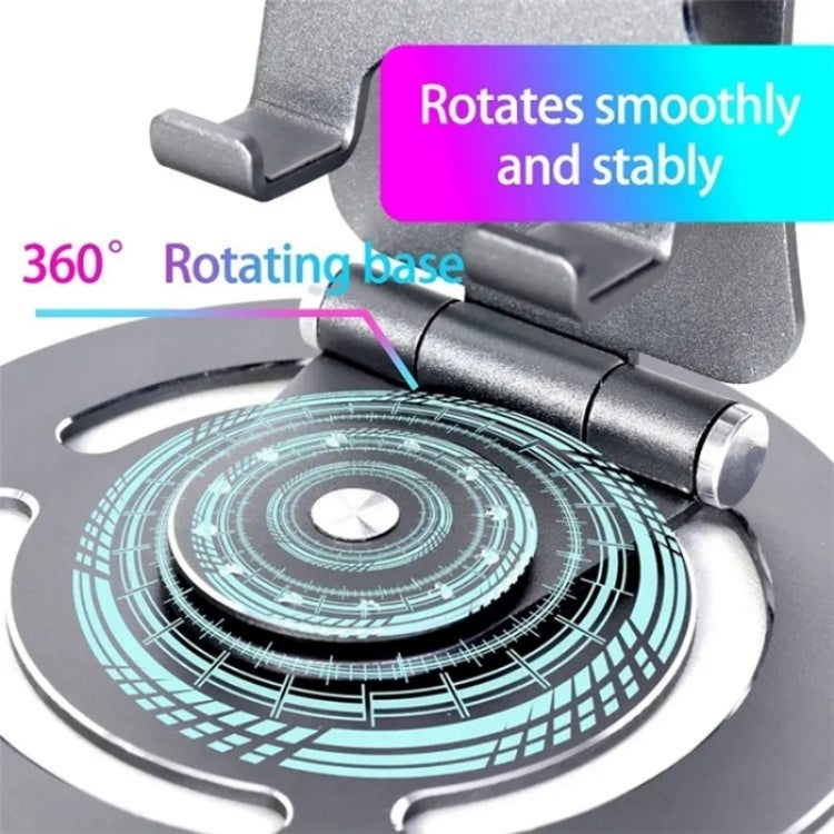 G60 Portable Folding 360-Degree Rotating Desktop Phone Tablet Holder(Silver)