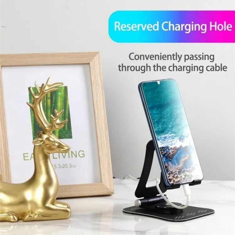 G61 Portable Folding 360-Degree Rotating Desktop Phone Holder(Black)
