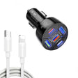 TE-P50 65W PD30W Type-C x 2 + USB x 3 Multi Port Car Charger with 1m Type-C to 8 Pin Data Cable(Black) - Car Charger by PMC TechLife | Online Shopping South Africa | PMC TechLife | Buy Now Pay Later Mobicred