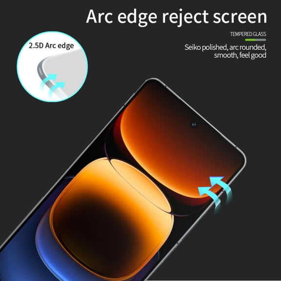 For vivo iQOO 12 MOFI 9H 2.5D Full Screen Tempered Glass Film(Black)