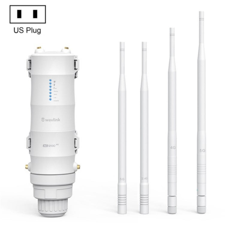 WAVLINK WN572HE4D AC1200 4G LTE WiFi Dual Band 4 Detachable Antennas Router, Plug:US Plug