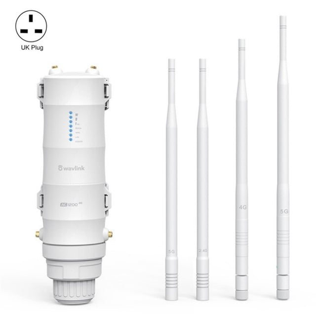 WAVLINK WN572HE4D AC1200 4G LTE WiFi Dual Band 4 Detachable Antennas Router, Plug:UK Plug