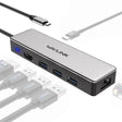 WAVLINK UHP3413 6 in 1 4K Thunderbolt 3 Type-C Devices Hub Adapter USB-C Docking Station - free shipping - PMC TechLife - Order now!