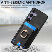 For Samsung Galaxy S25 5G Retro Splitable Magnetic Card Bag Leather Phone Case(Black)