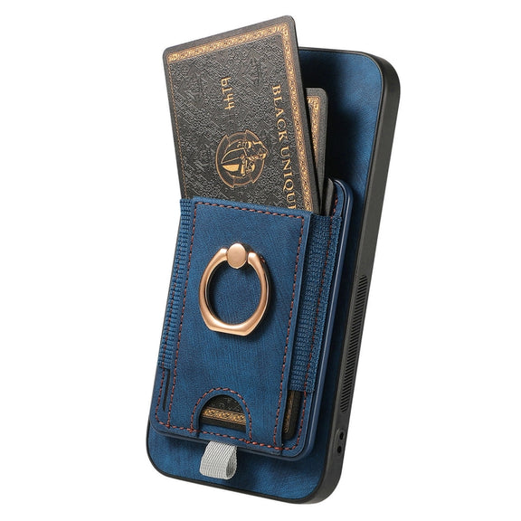 For Samsung Galaxy S25 5G Retro Splitable Magnetic Card Bag Leather Phone Case(Blue)