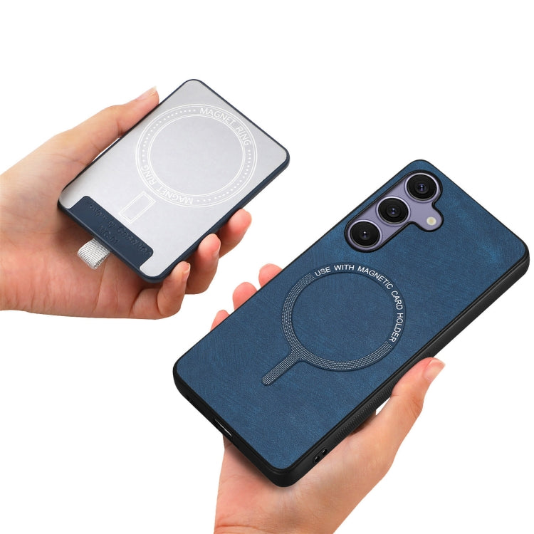For Samsung Galaxy S25 5G Retro Splitable Magnetic Card Bag Leather Phone Case(Blue)
