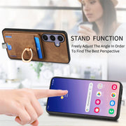 For Samsung Galaxy S25 5G Retro Splitable Magnetic Card Bag Leather Phone Case(Brown)