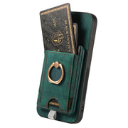 For Samsung Galaxy S25 5G Retro Splitable Magnetic Card Bag Leather Phone Case(Green)
