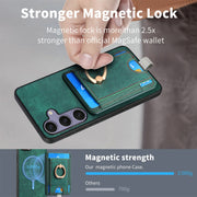 For Samsung Galaxy S25 5G Retro Splitable Magnetic Card Bag Leather Phone Case(Green)