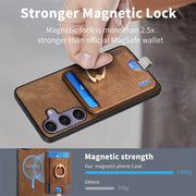 For Samsung Galaxy S25+ 5G Retro Splitable Magnetic Card Bag Leather Phone Case(Brown)