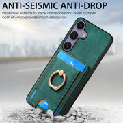 For Samsung Galaxy S25+ 5G Retro Splitable Magnetic Card Bag Leather Phone Case(Green)