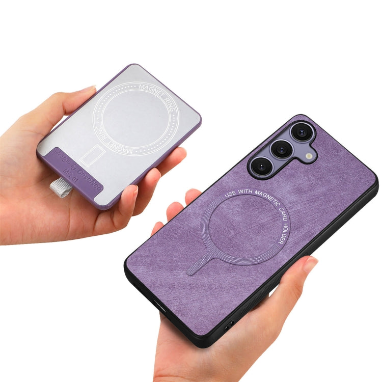 For Samsung Galaxy S25 Ultra 5G Retro Splitable Magnetic Card Bag Leather Phone Case(Purple)