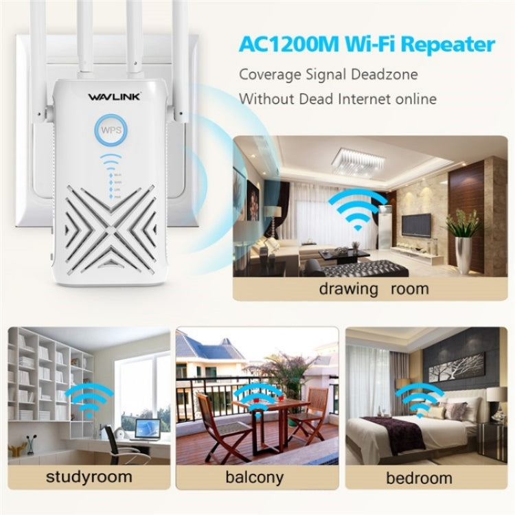WAVLINK WN579X3 With 5dBi Antennas AC1200 Wireless Router 2.4G / 5G Dual Band WiFi Repeater, Plug:EU Plug