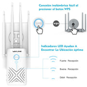 WAVLINK WN579X3 With 5dBi Antennas AC1200 Wireless Router 2.4G / 5G Dual Band WiFi Repeater, Plug:US Plug