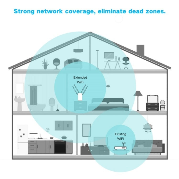 WAVLINK WN579A3 Home WiFi Extender 1200Mbps 2.4GHz / 5GHz Dual Band AP Wireless Router, Plug:US Plug