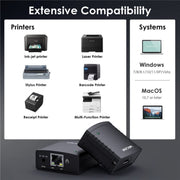 WAVLINK NU72P11 100Mbps Network Print Server USB 2.0 Network Printer Power Adapter(AU Plug)