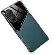 For vivo V29e Global All-inclusive Leather Organic Glass Phone Case(Green) - vivo Cases by PMC TechLife | Online Shopping South Africa | PMC TechLife | Buy Now Pay Later Mobicred