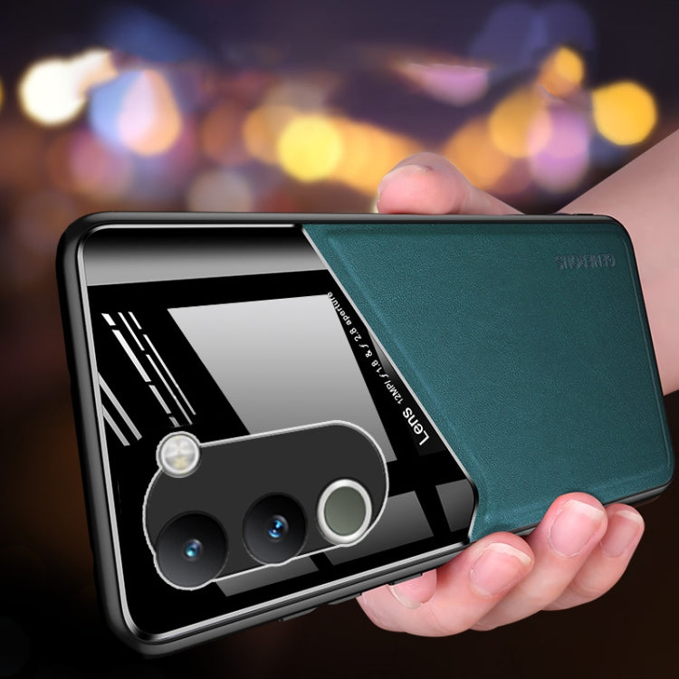 For vivo Y200 Global All-inclusive Leather Organic Glass Phone Case(Green)