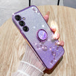For Samsung Galaxy S25+ 5G Gradient Glitter Immortal Flower Ring All-inclusive Phone Case(Purple) - Galaxy S25+ 5G Cases by PMC Jewellery | Online Shopping South Africa | PMC Jewellery | Buy Now Pay Later Mobicred