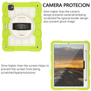 For iPad Air 11 2024 Silicone Hybrid PC Shockproof Tablet Case with Shoulder Strap(Love Birds Green)