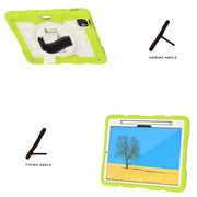 For iPad Air 11 2024 Silicone Hybrid PC Shockproof Tablet Case with Shoulder Strap(Love Birds Green)
