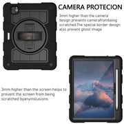 For iPad Air 11 2025 / 2024 Silicone Hybrid PC Shockproof Tablet Case with Shoulder Strap(Black)