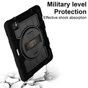 For iPad Air 11 2025 / 2024 Silicone Hybrid PC Shockproof Tablet Case with Shoulder Strap(Black)