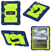 For iPad Air 11 2024 Silicone Hybrid PC Shockproof Tablet Case with Shoulder Strap(Tibetan Turquoise)