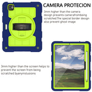 For iPad Air 11 2024 Silicone Hybrid PC Shockproof Tablet Case with Shoulder Strap(Tibetan Turquoise)