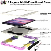 For iPad Air 11 2025 / 2024 Silicone Hybrid PC Shockproof Tablet Case with Shoulder Strap(Colorful Purple)