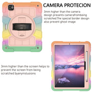 For iPad Air 11 2025 / 2024 Silicone Hybrid PC Shockproof Tablet Case with Shoulder Strap(Colorful Gold)