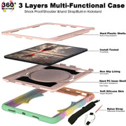 For iPad Air 11 2025 / 2024 Silicone Hybrid PC Shockproof Tablet Case with Shoulder Strap(Colorful Gold)