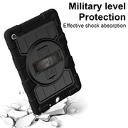 For Samsung Galaxy Tab A9+ Silicone Hybrid PC Shockproof Tablet Case with Shoulder Strap(Black)