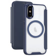 For iPhone X MagSafe RFID Blocking Adsorption Flip Leather Phone Case(Purple) - More iPhone Cases by PMC TechLife | Online Shopping South Africa | PMC TechLife