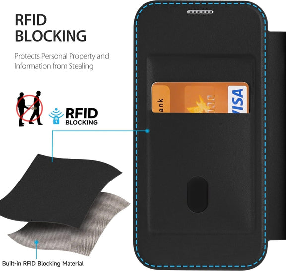 For iPhone 14 Pro MagSafe RFID Blocking Adsorption Flip Leather Phone Case(Purple)