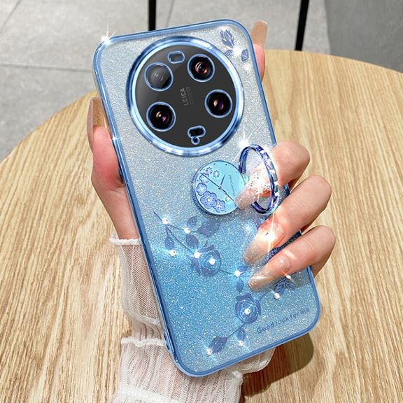 For Xiaomi 13 Ultra Gradient Glitter Immortal Flower Ring All-inclusive Phone Case(Purple)