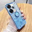 For Xiaomi Redmi Turbo 3 Gradient Glitter Immortal Flower Ring All-inclusive Phone Case(Blue) - Xiaomi Cases by PMC TechLife | Online Shopping South Africa | PMC TechLife | Buy Now Pay Later Mobicred