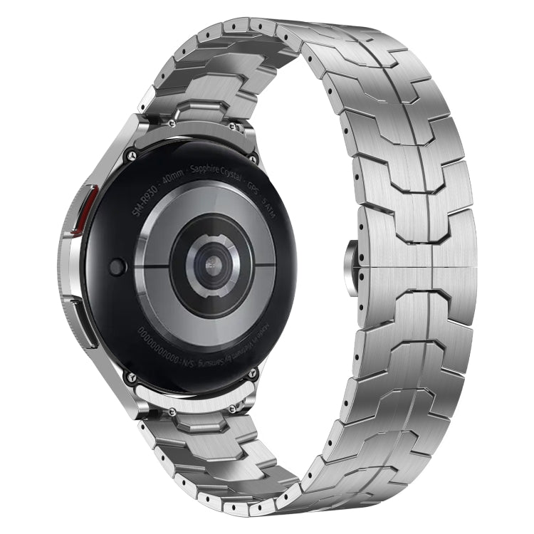 For Samsung Galaxy Watch 4 40 / 44mm Lron Man Curved Connection Stainless Steel Watch Band(Silver)
